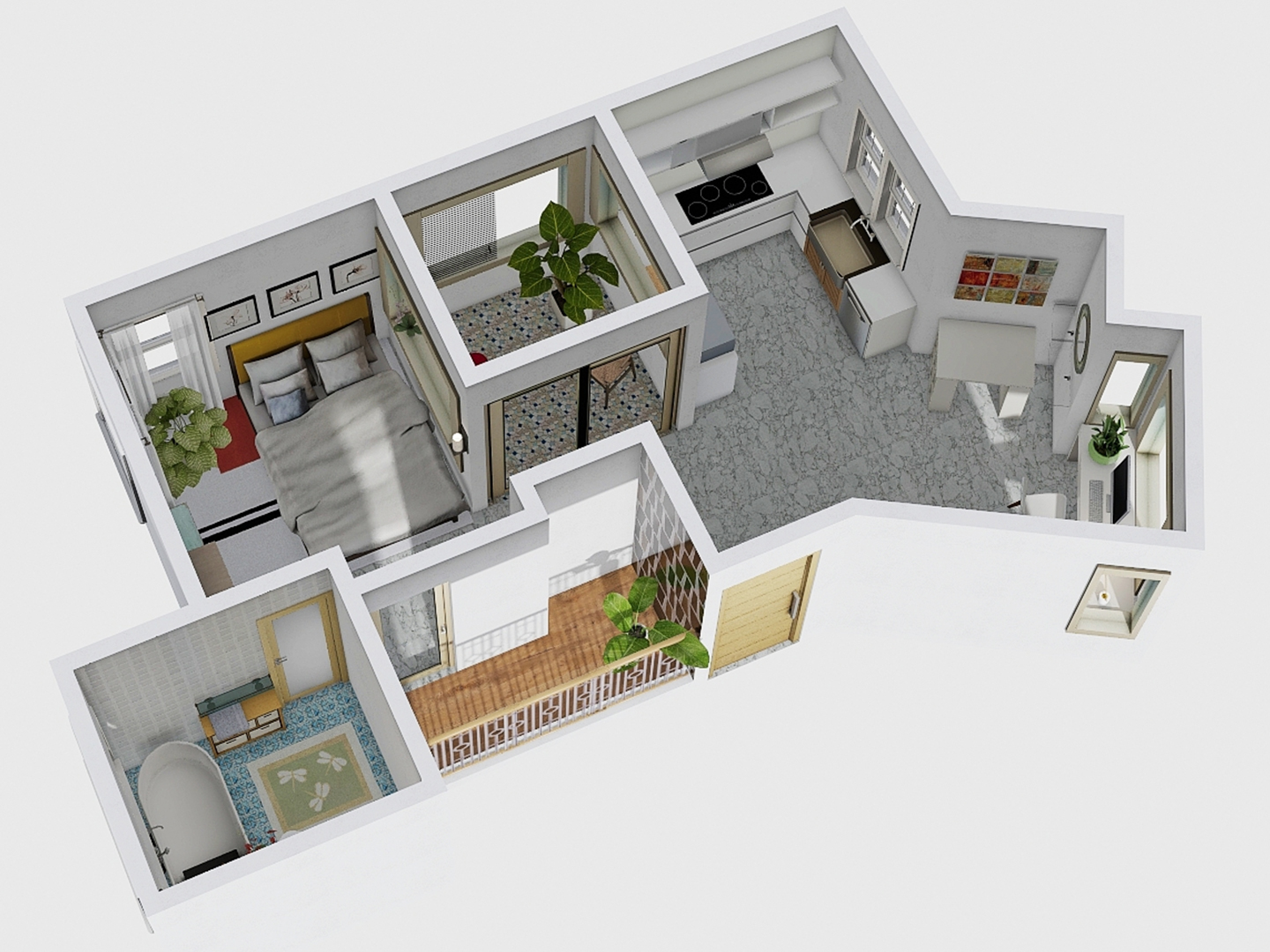 studio-apartment-isometric-view